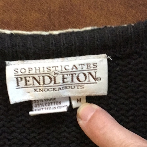 PENDLETON Knock Abouts Vintage Knit Vest M – Multicolor Patchwork Tapestry Folk - Picture 11 of 16